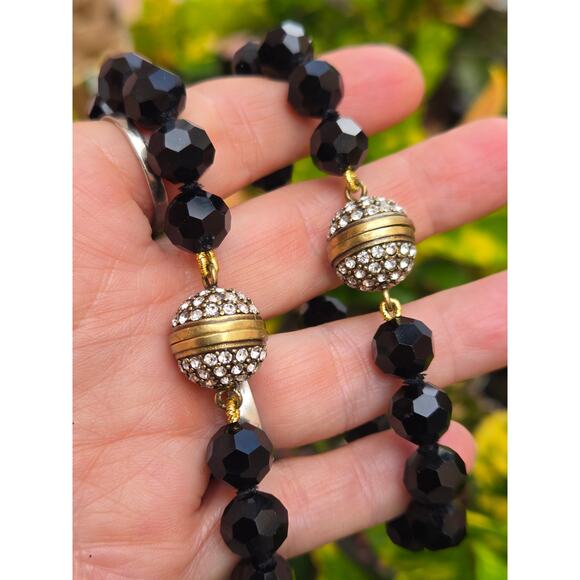 Heidi Daus Convertible Choker Necklace Bracelet Set Hematite Tassels & Crystals - Picture 10 of 10